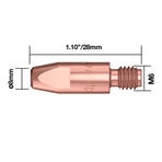 Stromdüse D=0.9mm - M6 x 28mm - CuCrZr