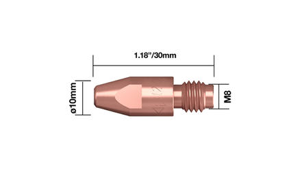 Stromdüse D=1.6mm - M8 x 30mm - E-Cu (Set à 10 Stk.)