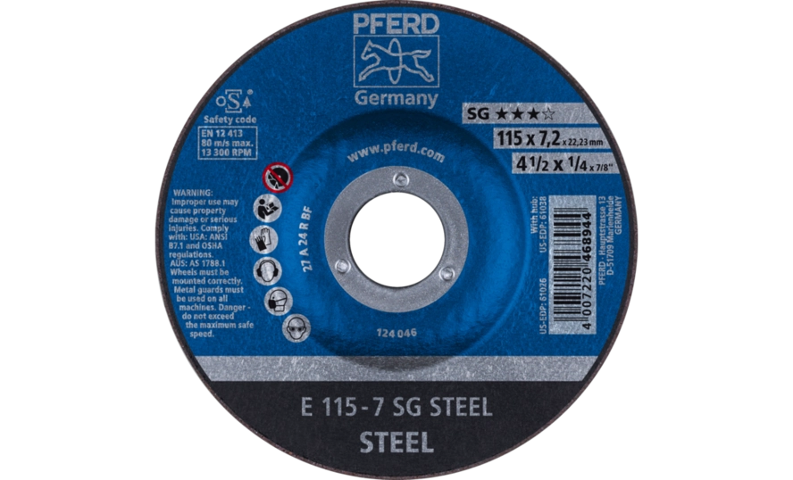 Schruppscheiben Leistungs-Linie SG E 115-7 SG STEEL