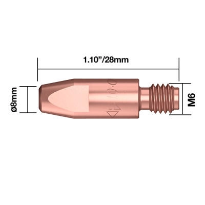 Stromdüse D=0.8mm - M6 x 28mm - E-Cu (Set à 10 Stk.)