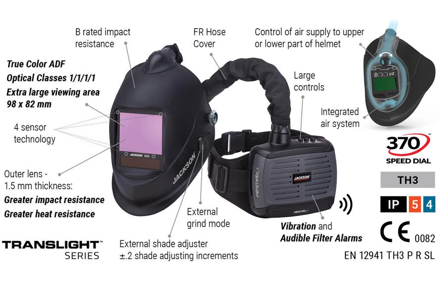 Jackson AIRMAX+ PAPR with Translight+ 555 Schweissschutz-Helm