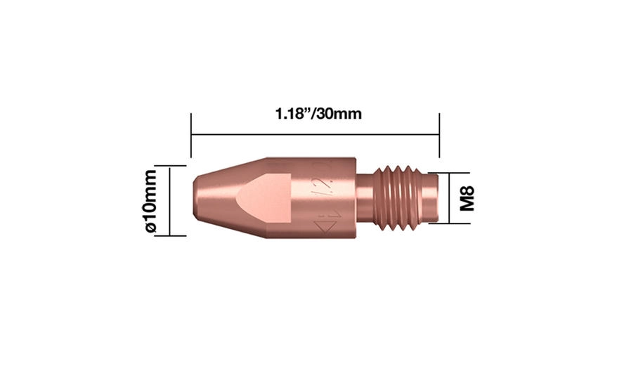 Stromdüse D=2.0mm - M8 x 30mm - E-Cu (Set à 10 Stk.)